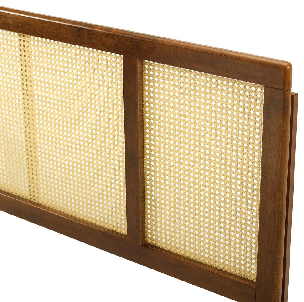 Headboard, Queen Size, Wood, Brown Walnut, Modern Mid-Century, Bedroom Master