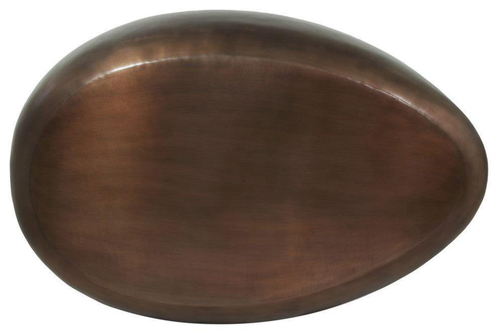 Capsule Aluminum Coffee Table, Brown, 38" W x 24" D x 14.5" H