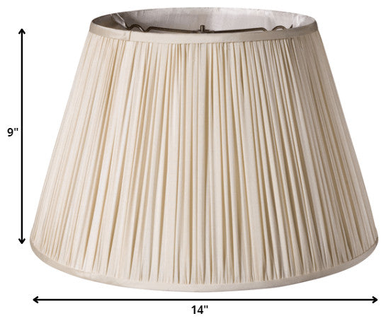 14" Pale Gray Slanted Paperback Pleated Tafetta Lampshade