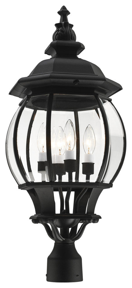 Textured Black Traditional, Colonial, Outdoor Post Top Lantern