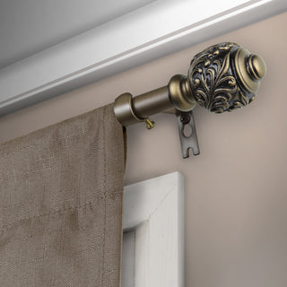 Tilly Curtain Rod, Antique Brass, 48-84"