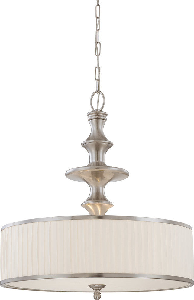 Nuvo 3-Light Candice Pendant Light Fixture, Brushed Nickel