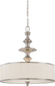 Nuvo 3-Light Candice Pendant Light Fixture, Brushed Nickel