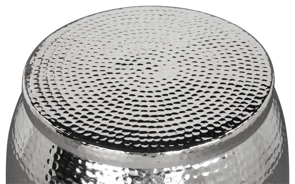 Sofa Side Table, Round, Aluminum, Metal, Silver, Lounge Cafe Lobby Hospitality