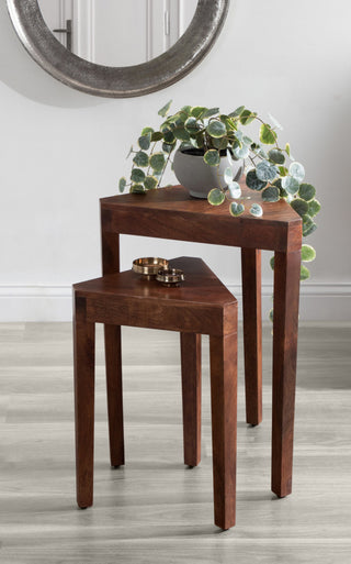 Talcott Wood Nesting Table Set, Walnut Brown 2 Piece