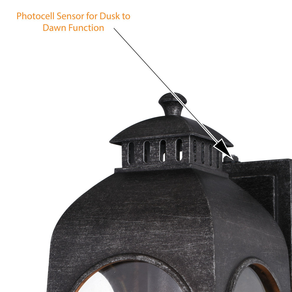 Pilsen 6.5" Outdoor Wall Light Brushed Charcoal