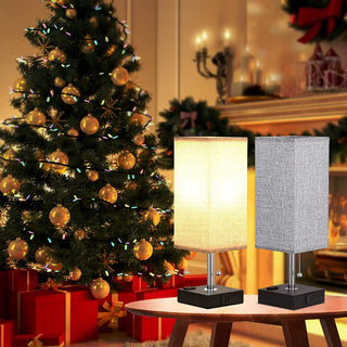 3 Way Dimmable Touch Control Table Lamp, Nightlight with USB Ports,Set of 2