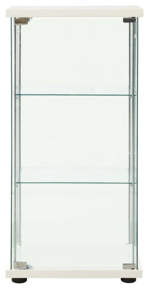 vidaXL Storage Cabinet Tempered Glass White 2797