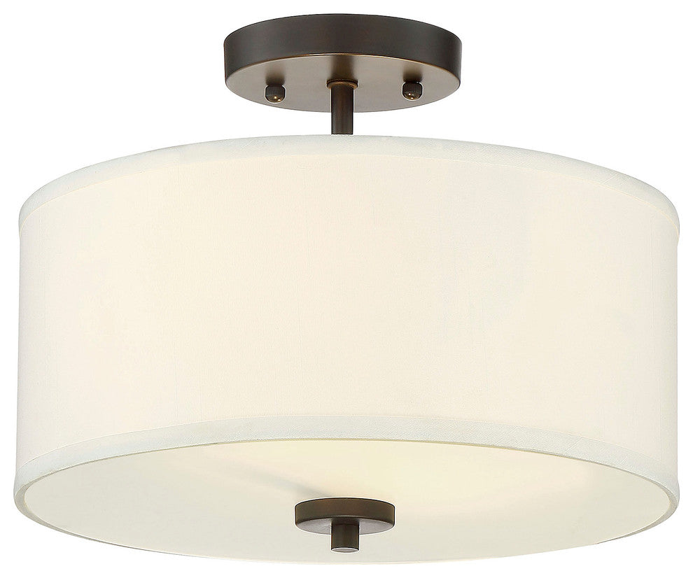 2-Light Semi-Flush Mount, Oil Rubbed Bronze