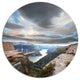 Norway Rocky Terrains Under Clouds, Beach Round Metal Wall Art, 36"