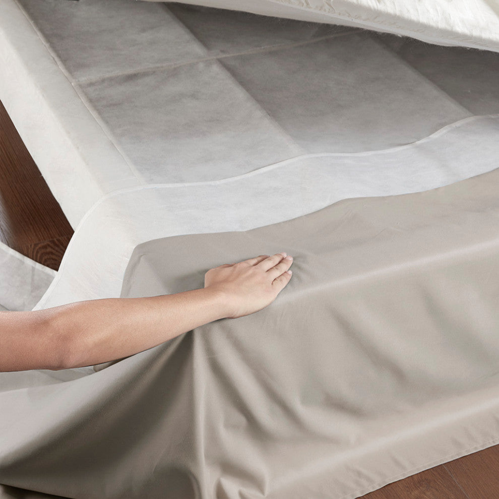 Madison Park Simple Fit Wrap Around Adjustable Bedskirt, Khaki