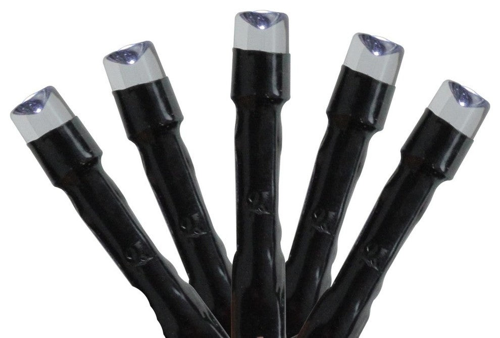 Cool White LED Battery Operated 8-Function Christmas Lights, Black, Set of 480