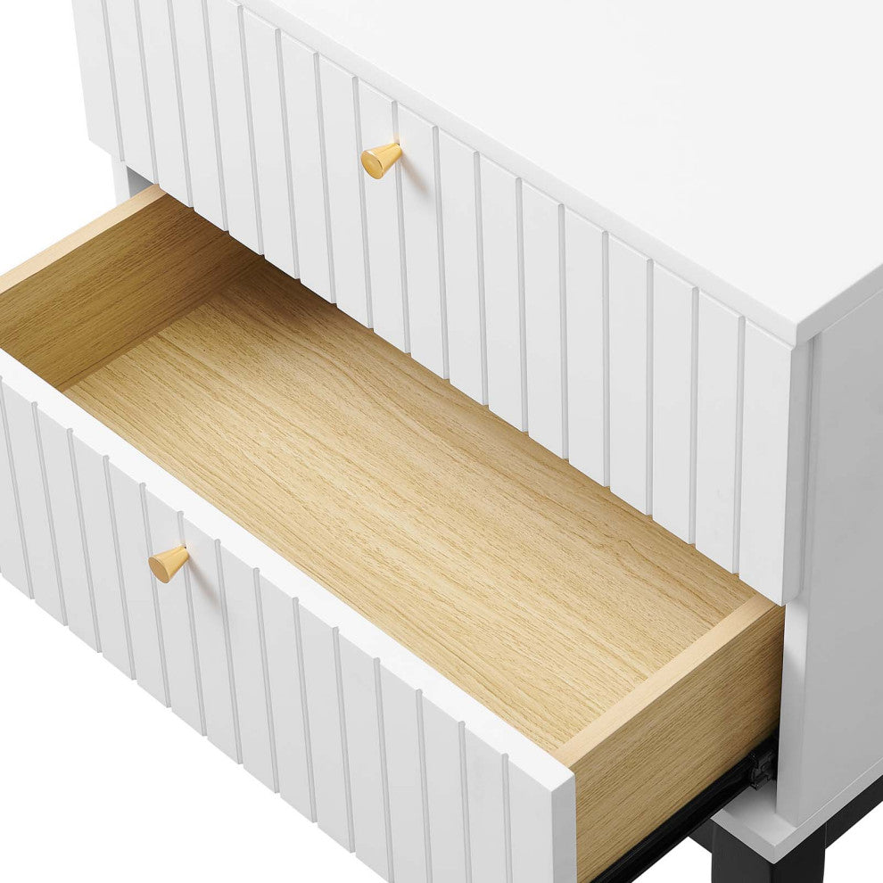 Nightstand Side End Table, White, Wood, Modern, Mid Century Living Guest Suite
