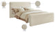 Sloan Black Velvet Full Bed, Cream, King