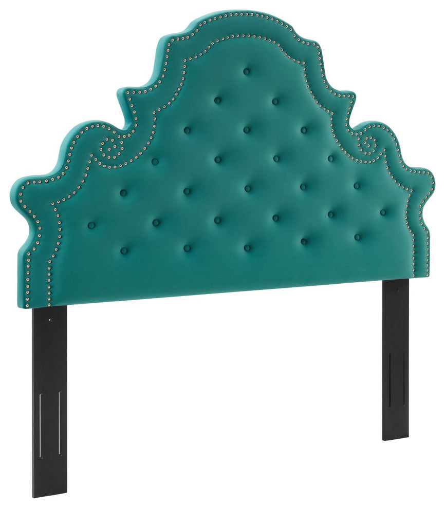 Diana Tufted Performance Velvet Full/Queen Headboard Teal