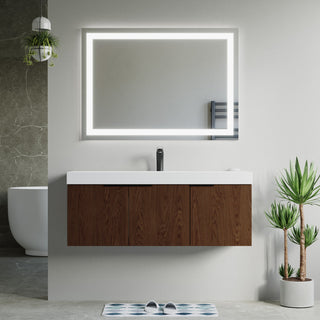 Pershing 48" Single Vanity Set, Walnut, Resin Basin