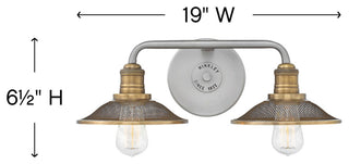 Hinkley Rigby Small Two Light Vanity, Antique Nickel