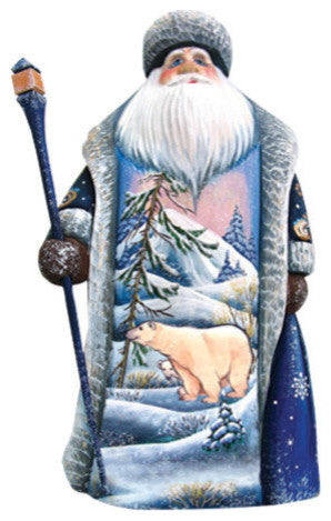 Polar Explorer Wilderness Santa, Woodcarved Figurine
