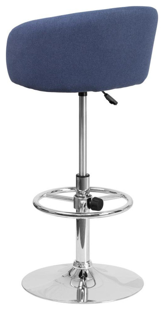 Legacy Contemporary Swivel Barstool in Brushed Stainless Steel and Grey Faux...