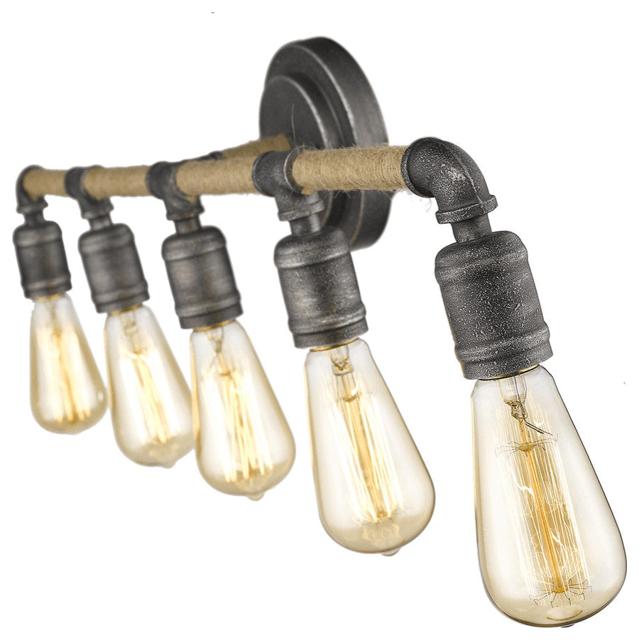 Grayson 5-Light Antique Gray Vanity
