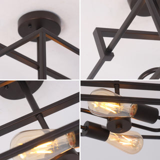 Chloe Lighting Nolan Farmhouse 2-Light Black Square Semi-Flush Pendant