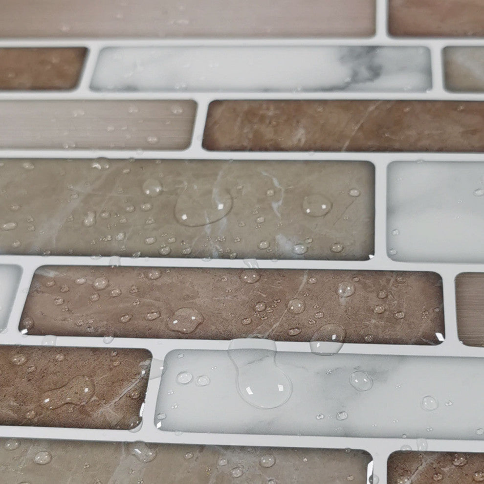 12"x12" Peel and Stick Backsplash Kitchen Wall Tiles in Marble, A17hz013