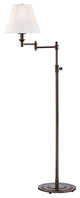 Signature No.1 Floor Lamp With Off-White Silk Shade, Distressed Bronze