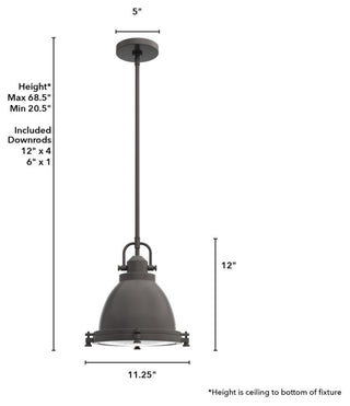Hunter Bridgemoor Noble Bronze 1-Light Pendant Ceiling Light Fixture