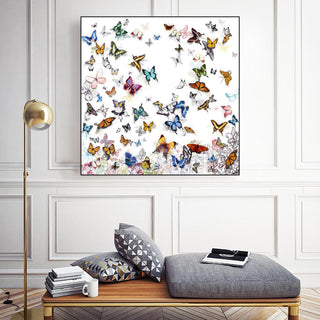 "Papillon" Framed Canvas by Giant Art 30"x30"