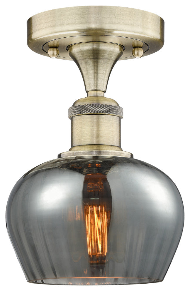 Innovations Fenton 1 6.5" Semi-Flush Mount Antique Brass