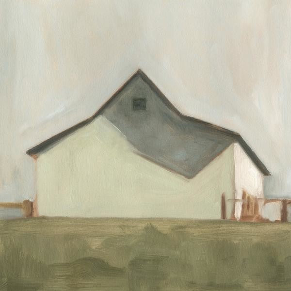"Serene Barn V" Painting Print on Wrapped Canvas, 12"x12"