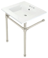 Kingston Brass KVPB25227W4-D-SET Dreyfuss 25"W Console Sink Set - White /
