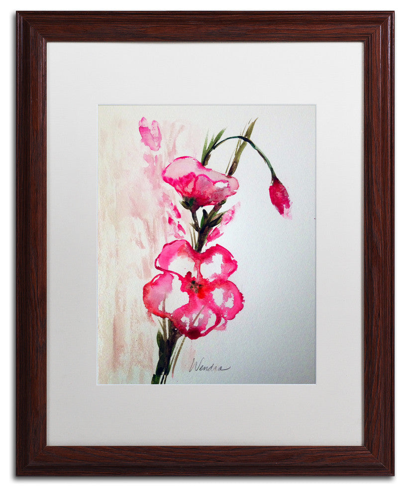 Wendra 'New Bloom' Matted Framed Art, Wood Frame, White Mat, 16x20
