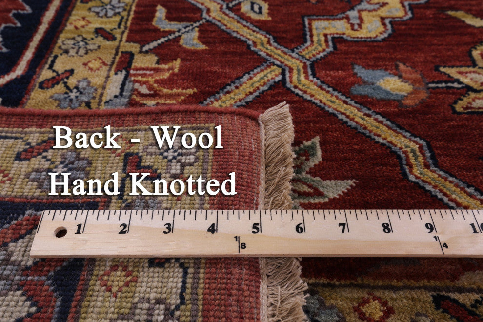 9' 0" X 11' 11" Hand-Knotted Persian Fine Serapi Wool Rug - Q14698