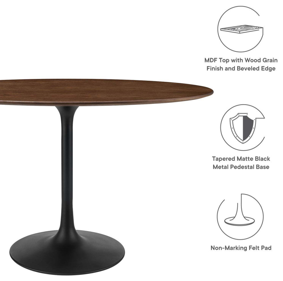 Lippa 48" Oval Walnut Dining Table Black Walnut