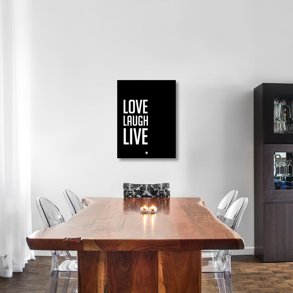"Love Laugh Live Poster Black" Fine Art Print