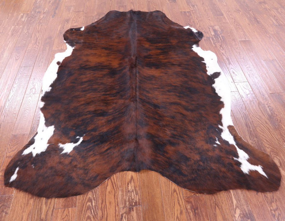 7' 1" X 5' 10" Brindle Natural Cowhide Rug C1990