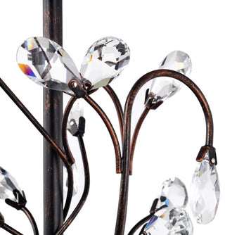 Cathy 4-light Antique Copper Crystal Leaves Chandelier