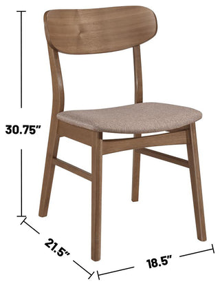 Set of 2 Upholstered Dining Side Chair With Tapered Legs, Brown