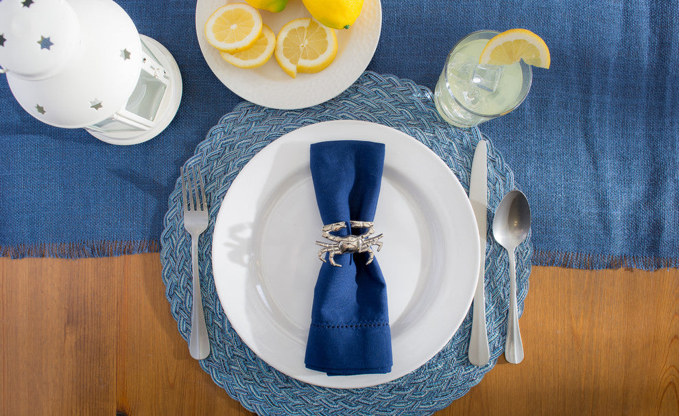 DII Nautical Blue Jute Table Runner 15"x48"