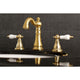 Fauceture Widespread Bathroom Faucet With Retail Pop-Up, Brushed Brass