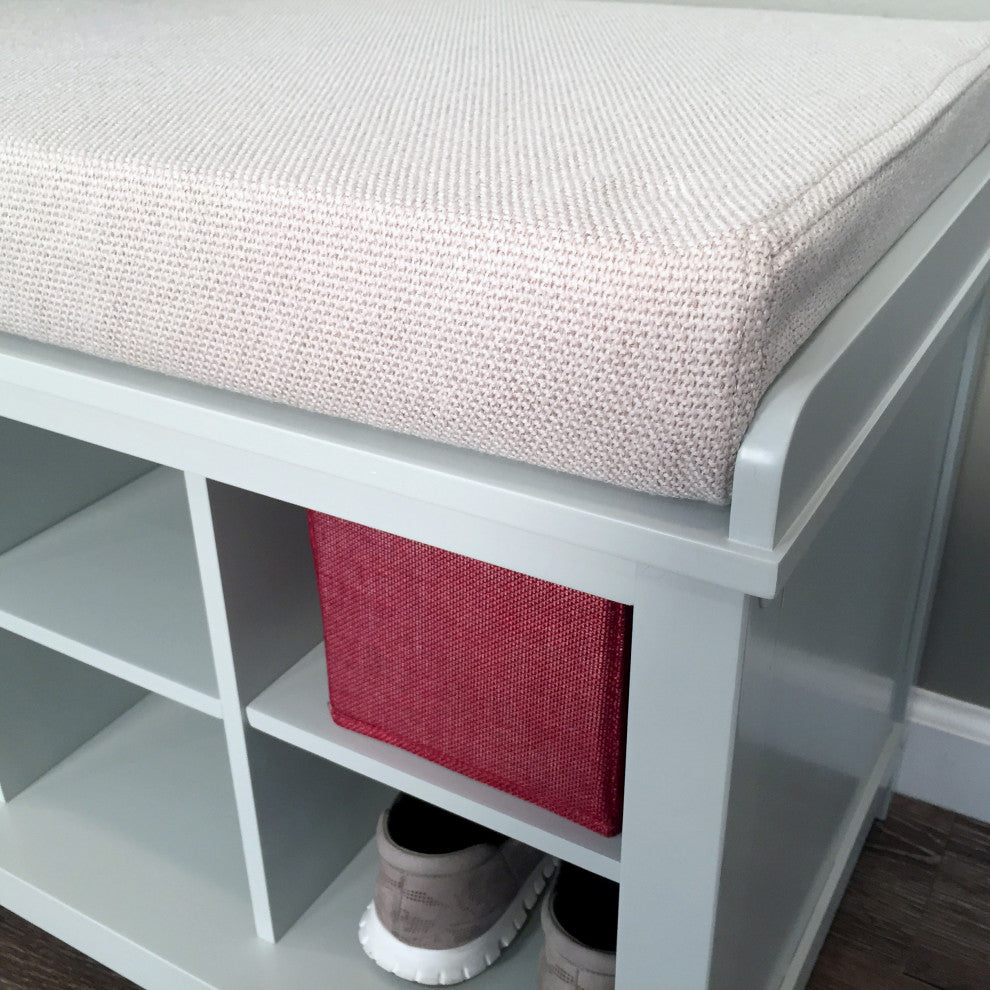 Wood Shoe Storage Bench, Grey