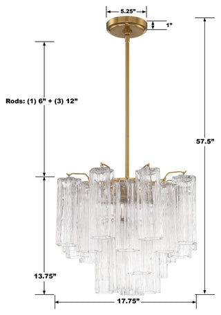 CRYSTORAMA Addis 4 Light Aged Brass Chandelier