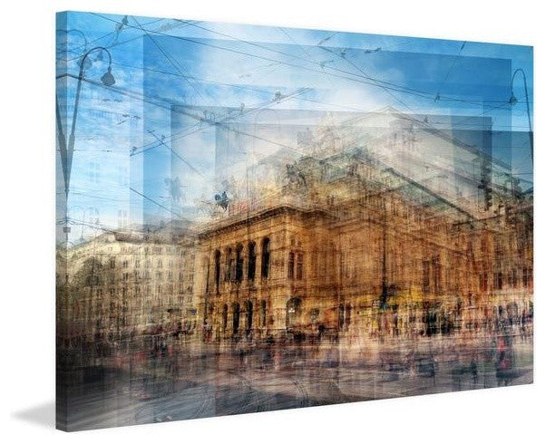 "Vienna Opera House" Painting Print on Wrapped Canvas, 18"x12"