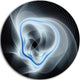Light Blue Abstract Fractal Flower, Floral Disc Metal Wall Art, 23"