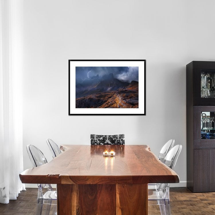 "Bergwetter" Framed Digital Print by Franz Schumacher, 44x32"