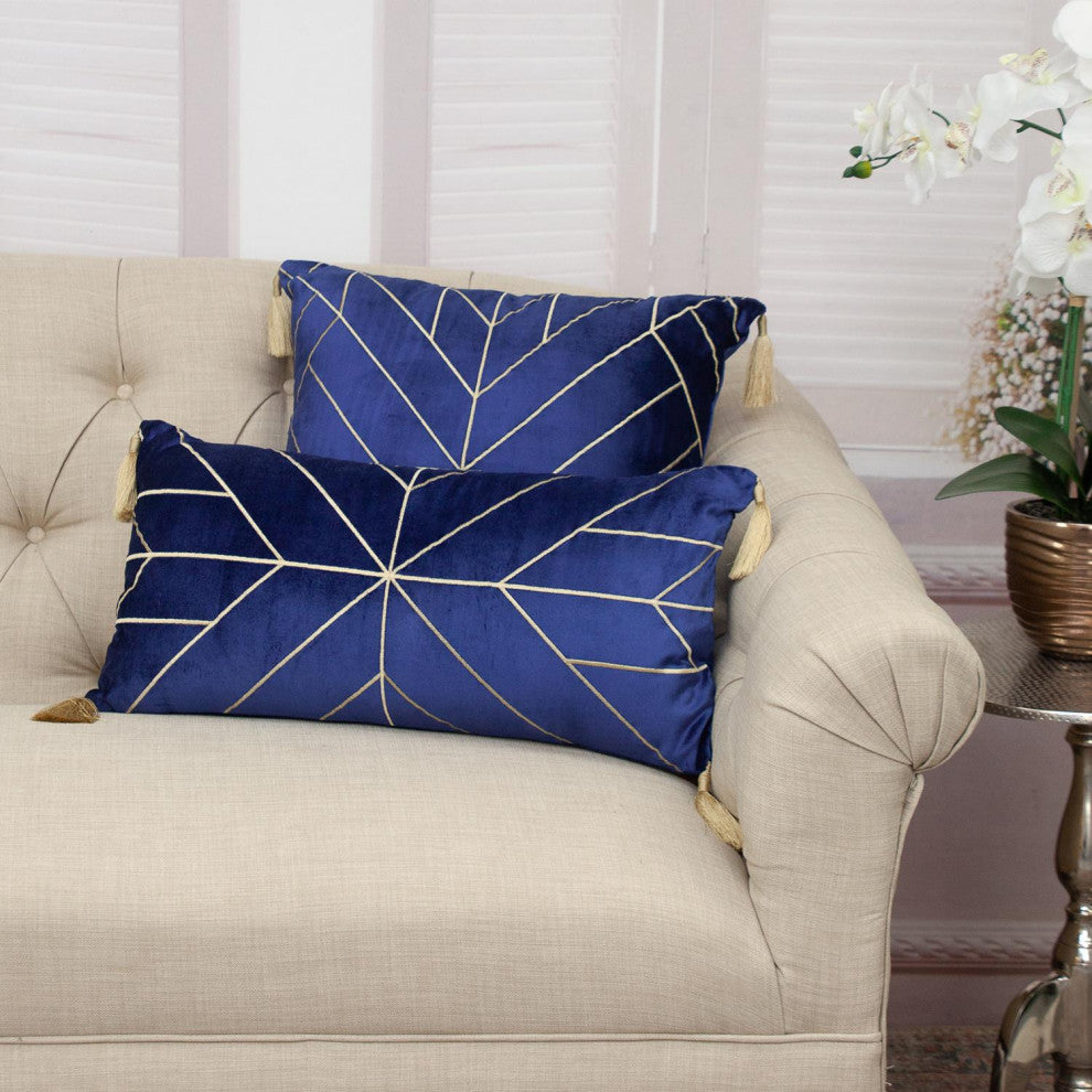 Parkland Collection Zella Blue Throw Pillow, Square
