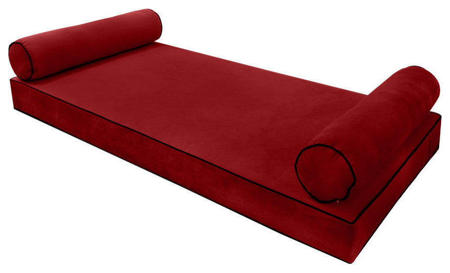 STYLE V5 TwinXL Velvet Contrast Indoor Daybed Mattress Pillow |COVER ONLY| AD369