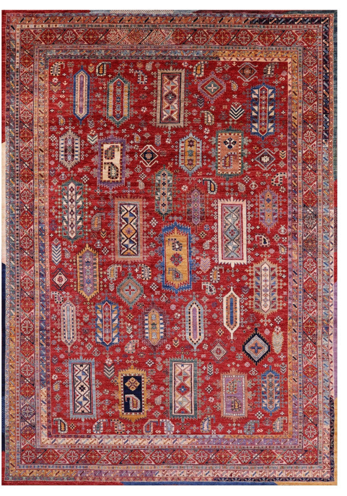 Fine Serapi Tribal Handmade Wool Rug 9' 1" X 13' 2" - Q12408