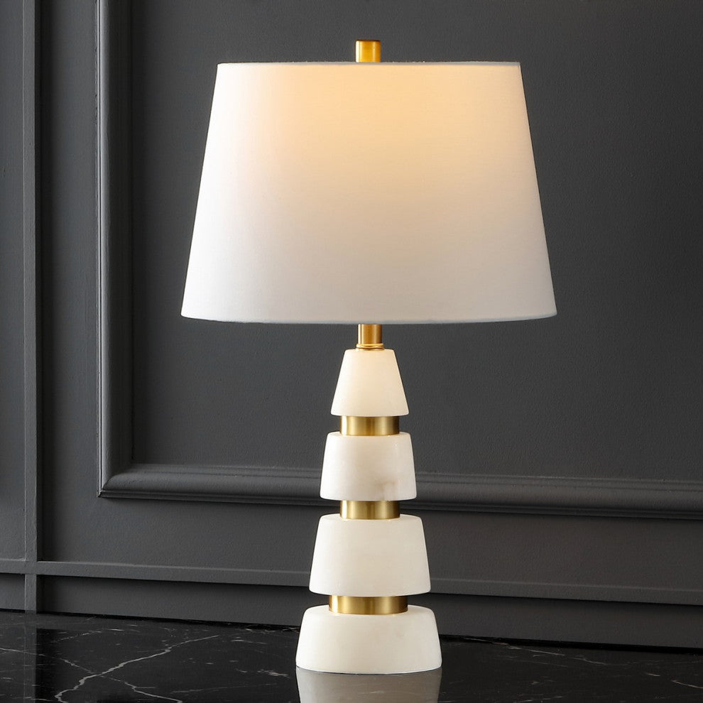 Safavieh Couture Zhang Alabaster Table Lamp White/Gold